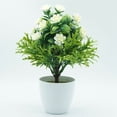 thumbnail image 1 of Artificial Potted Flower Simulation Potted Plant Home Office Decor (White), 1 of 6