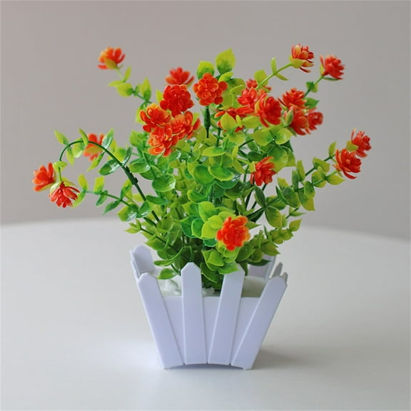 Artificial Potted Flowers Fake False Plants Outdoor Garden Home In Pot Decor