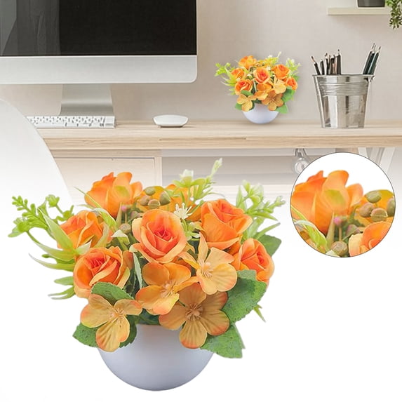 Artificial Potted Flowers for Home Decor,Faux Sunflower Plant in Decorative Pot for Bathroom Kitchen Table Centerpiece,Artificial Desk Plant,G,1PC