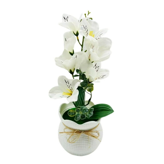 Artificial Potted Magnolia Flower (7 Head) - Faux Floral Plants for Home Office Living Room Table Centerpiece, Wedding Decoration