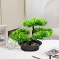thumbnail image 1 of Artificial Potted Plant Bouquet with Vase - Realistic Plastic Flowers for Indoor Table Decor in Green, Red, Yellow, 1 of 6