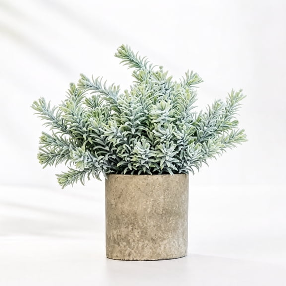 Artificial Potted Plant, Faux Green Leafy in Textured Stone Look Planter, Small Tabletop Decor for Windowsill Shelf Home, Housewarming Gifts and Christmas
