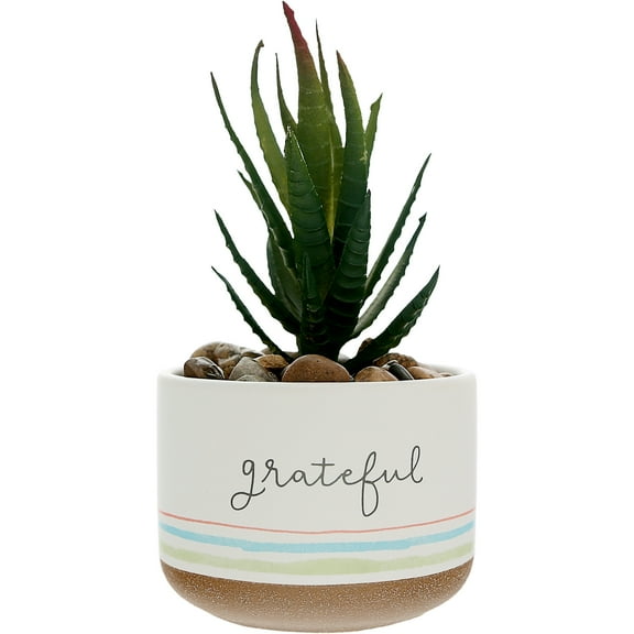 Pavilion Gift Company - Grateful - 5" Artificial Potted Plant