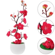 BEADCEST Faux Plum Arrangement with Rosy Flowers for Indoor Home Decoration