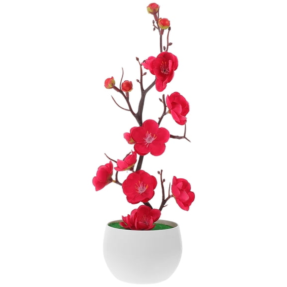 BEADCEST Home Decor Faux Flowers Wintersweet Branch Rosy Easy to Arrange 1Set