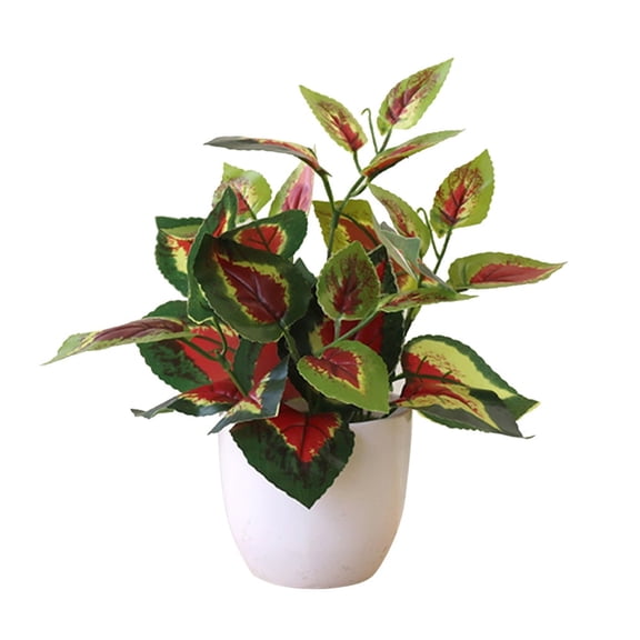 Artificial Potted Plant, Realistic Fake Bonsai in White Plastic Pot for Home Decor Indoor, Desk Table Decoration for Office, Restaurant, Hotel, and Shop