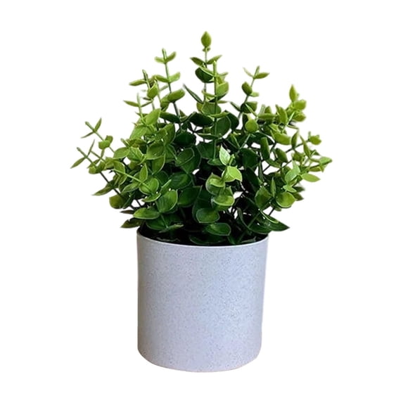 Artificial Potted Plant, Small Fake Potted Plant Faux Topiary Shrubs Farmhouse Plants for Home Kitchen Bathroom Shelf Office Desk Decor