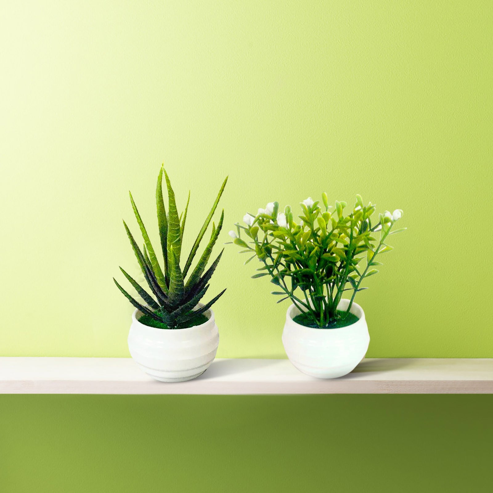 Artificial Potted Plants Faux Aloe and Succulent Greenery Decorative ...