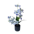thumbnail image 1 of Artificial Potted Plants Faux Floral Arrangement In White Pot Decorative Fake Desk Plants For Home Office Centerpiece Model Blue, 1 of 7