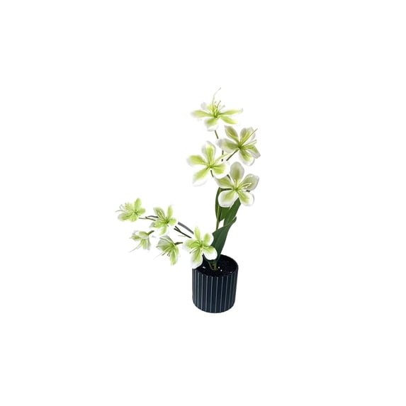 Artificial Potted Plants Faux Floral Arrangement In White Pot ...