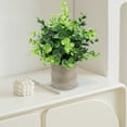 thumbnail image 1 of Artificial Potted Plants - Faux Green Plants Simulation for Home Office Decoration - Fake Succulents Desk Decor - Plastic Indoor Plants for Coffee Table - No Watering Maintenance Free - 1 PC 25x8cm, 1 of 6