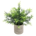 thumbnail image 1 of Artificial Potted Plants Faux Greenery in Pulp Pots for Shelf, Bookshelf, Office or Home Decor, Modern Style Small Decorative Fake Plants for Indoor Home Room Kitchen Table Display(Green3,3x3x9.8"), 1 of 8