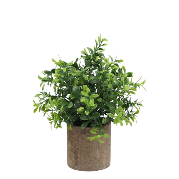 Artificial Potted Plants Faux Greenery in Pulp Pots for Shelf, Bookshelf, Office or Home Decor, Modern Style Small Decorative Fake Plants for Indoor Home Room Kitchen Table Display(Green1,3x3x9.8")