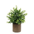 thumbnail image 1 of Artificial Potted Plants Faux Greenery in Pulp Pots for Shelf, Bookshelf, Office or Home Decor, Modern Style Small Decorative Fake Plants for Indoor Home Room Kitchen Table Display(Green,3x3x9.8"), 1 of 8