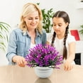 thumbnail image 1 of Artificial Potted Plants Plastic Greenery In Pots Small Topiary Shrubs for Centerpiece Desk Room House Decor Decoration(B), 1 of 5