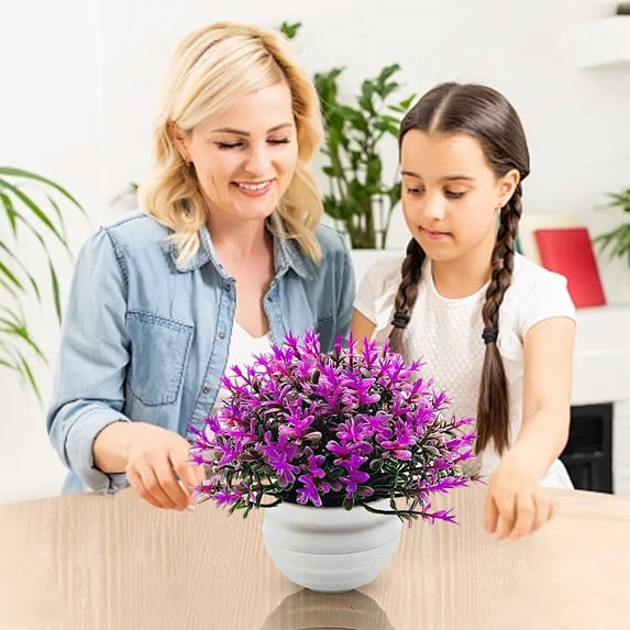 Artificial Potted Plants Plastic Greenery In Pots Small Topiary Shrubs for Centerpiece Desk Room House Decor Decoration(B)