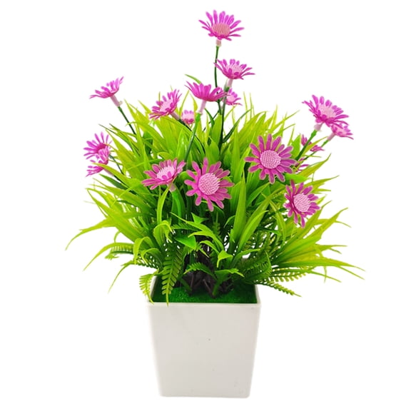 Artificial Potted Plants Plastic Plant in Pot Small Potted Artificial Green Bonsai for Home Decor Outdoor Indoor