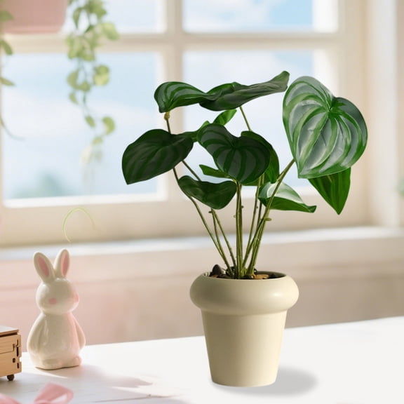 Artificial Potted Plants, Realistic Fake Greenery Bonsai for Office Desk, Indoor Tabletop Home Decoration, Long Lasting Plastic Plants for Living Room, Bedroom, Dining Table and Bathroom