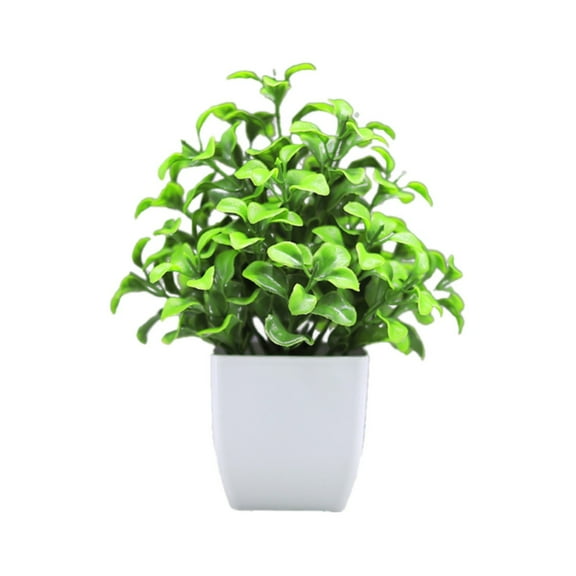 Artificial Potted Plants Small Potted Plants Mini Artificial Greenery Lifelike Greenery | Small Size for Home, Office & Tabletop Decor | Plastic Pot, Low Maintenance, Realistic Foliage Arrangement(E)