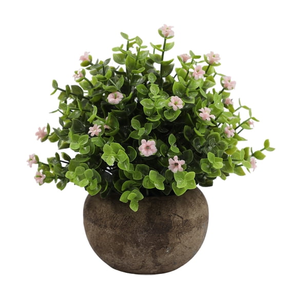 Artificial Potted Plants for Tabletop Decoration, Small Fake Flowers in Pots with Hemispherical Bonsai, Indoor Greenery for Home Office Desk Harlik