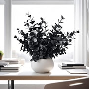 Artificial Potted Plants with White Pot, Lifelike Fake Eucalyptus Greenery, Bedroom Office Desk Indoor Home Decor