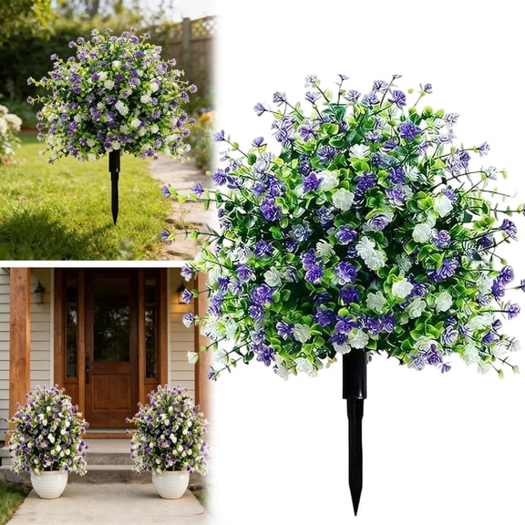 Artificial Potted Trees with Ground Stakes, UV Resistant Camellia Topiary, Waterproof Artificial Flower Decor, Lifelike Camellia Tree Fake Flowers with Stake for Outdoor Indoor Garden Porch Patio (1)