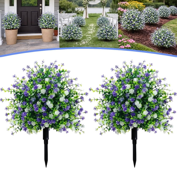 Artificial Potted Trees with Ground Stakes – UV Resistant Camellia Topiary,Weatherproof Realistic Faux Plants Flowers Shrubs Bushes Greenery No Maintenance Outdoors Decor for Garden Porch Yard