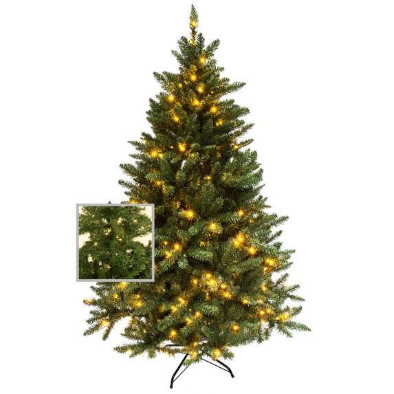 Artificial Premium Christmas Pine Tree with or Without LED Pre Lit 4,5,6,7,9 Feet Metal Base