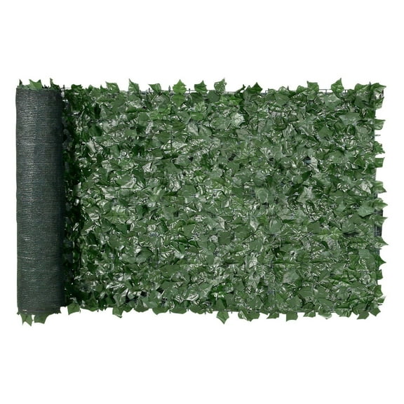 Artificial Privacy Fence 39x98in, Green Wall Screen for Outdoor Privacy, Faux Hedge Vine Leaf Decoration for Garden, Yard, Balcony with Mesh Backing