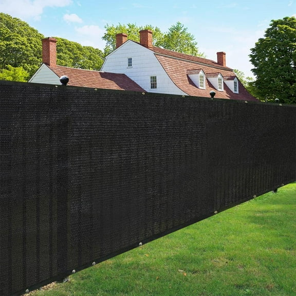 Artificial Privacy Hedge Screen - 5'/6'x95' Black Fence Cover Panel | Outdoor Garden Balcony Shade & Windbreak
