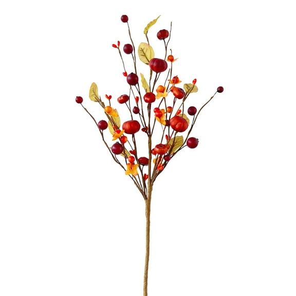 Artificial Pumpkin Berry Branches, Simulation Plant Picks Stems with Fake Berry for Home Kitchen Party Table Centerpiece Autumn Christmas Decoration