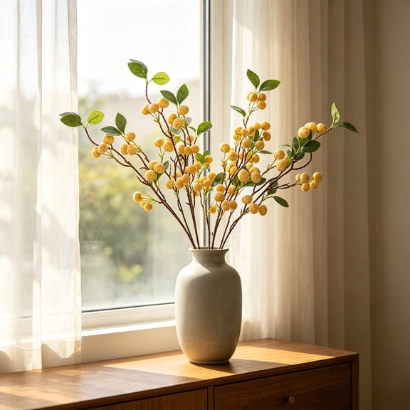Artificial Pumpkin Branches 27.6" Fall Stems Adjustable for Vase Fall Thanksgiving Decor