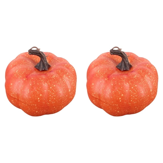 Artificial Pumpkin,Fake Halloween Pumpkin,Faux Autumn Fall Pumpkin Decoration,Artificial Lifelike Halloween Pumpkin,Fake Pumpkin Decor for Fall Wedding Thanksgiving Halloween Decorations,Orange 2PCS
