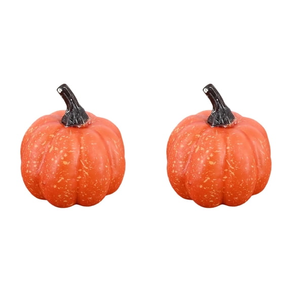 Artificial Pumpkin Fake Pumpkin Craft Pumpkins,Small Artificial Pumpkin Autumn Home Decor,Decorative Pumpkin Halloween Decoration,Faux Pumpkins for Halloween Thanksgiving Decoration,Orange 2PCS