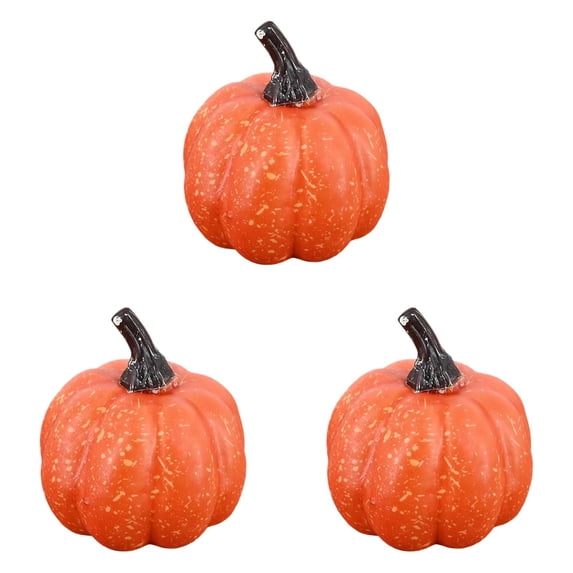 Artificial Pumpkin Fake Pumpkin Craft Pumpkins,Small Artificial Pumpkin Autumn Home Decor,Decorative Pumpkin Halloween Decoration,Faux Pumpkins for Halloween Thanksgiving Decoration,Orange 3PCS