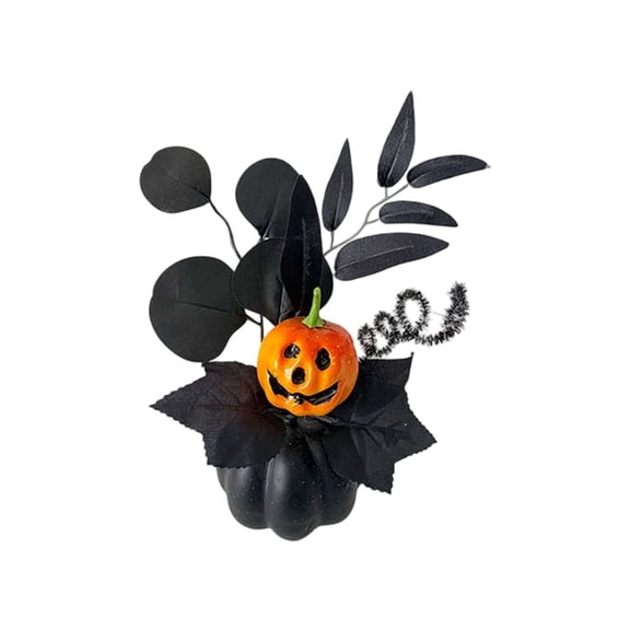 Artificial Pumpkin Ornament for Halloween Thanksgiving Floral Arrangement for Porch Tabletop Decorations, Centerpiece Sculpture for Mantel Bookshelf Display,3.5x11 Inch