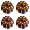 thumbnail image 1 of Artificial Pumpkin plastic Lifelike Pumpkins DIY Craft Halloween Fall Harvest Thanksgiving Table Centerpiece Decoration, 4pcs, 1 of 5