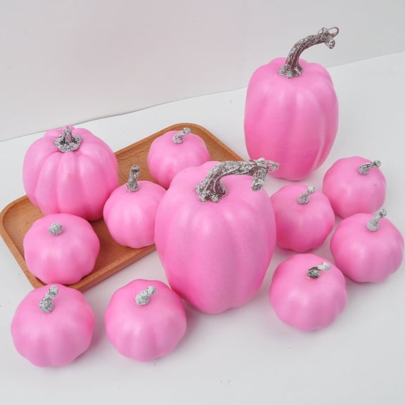 Artificial Pumpkins 12 Pack Realistic Faux Foam Pumpkins Set for Fall Decor Autumn Harvest Thanksgiving Halloween Table Centerpiece Home DecorationsMulticolor