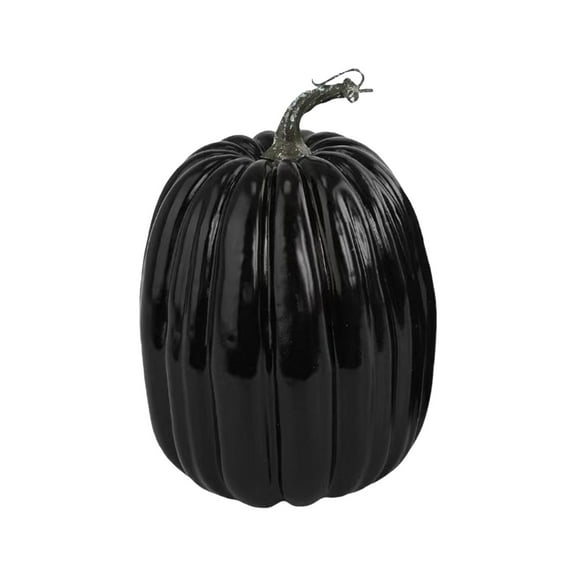 Artificial Pumpkins for Decorating - Large Artificial Foam Pumpkins for Fall Decor, Halloween, Thanksgiving, Paintable for DIY Crafts & Centerpieces (Black)
