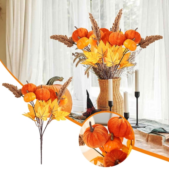 Artificial Pumpkins Fall Crop Decor, Faux Pumpkin Pieces for Thanksgiving Table Centerpiece, Fall Home Accents for Mantel Shelf Display