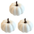 thumbnail image 1 of Artificial Pumpkins Lifelike Pumpkins,Fake Pumpkins Decor,White Plastic Pumpkins With Natural Textured Reusable Fall Halloween Decorations For Table Mantel Porch,3 PC, 1 of 5