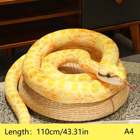 Artificial Python Plush Toy Long Snake Yellow Orange Green Python Plush Toy Decorate The House Holiday Decorations