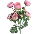 thumbnail image 1 of Artificial Ranunculus Flowers with Real Touch Stem Spray for Home Garden Decoration (White), 1 of 5