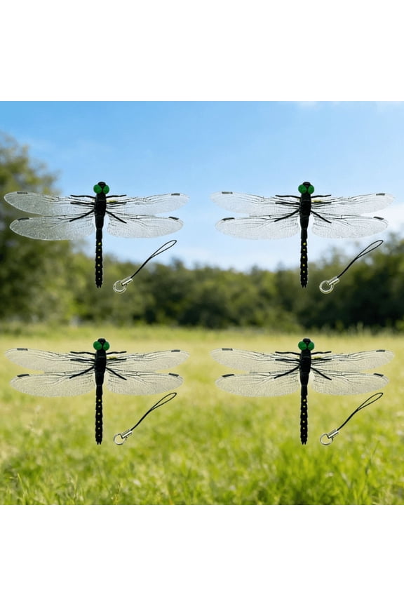 Artificial Realistic Fake Dragonflies Fly Repelling Supplies,Dragon Fly Clips for Bugs Repellent,Realistic Simulated Dragonfly Keychain Attach to Backpack Hat for Indoor Yard Garden Plant Decor