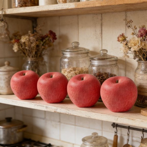 Artificial Red Apple Prop, Realistic Foam Fake Apple Fruit Decor, Lifelike Simulation Apple Home Kitchen Ornament, Centerpiece for Home Table Wedding and Party