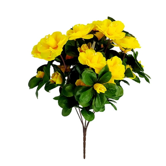 Artificial Red Azalea Silk Flower Bush for Outdoor and Indoor Decoration, Lifelike Design Easy Maintenance, No Watering Required for Home Garden