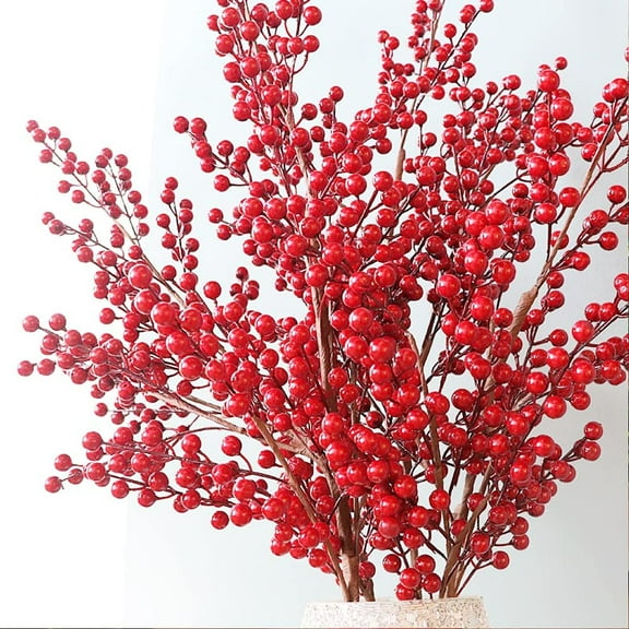 Artificial Red Berries Christmas Berries Stems for Winter Home Decor Christmas Decorations
