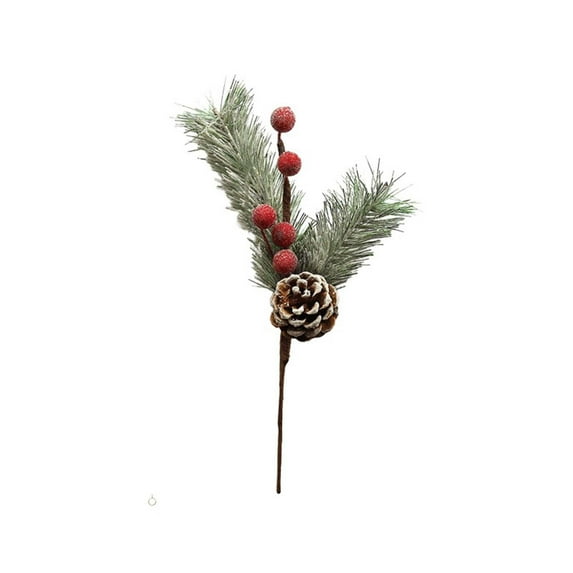 Artificial Red Berry Christmas Pick – 11.02 in Faux Fruit Cuttings for Tree, Wreath, Garland, Rattan, and Holiday Floral Arrangements