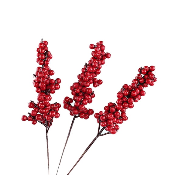 Artificial Red Berry Stems Branches, ake Berry Picks Decor Holly Berries for Christmas Tree Xmas Wreath Decorations