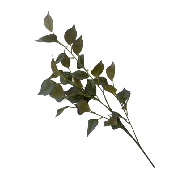 Artificial Red Bodhi Leaf Branch for Home Decor - Silk & Plastic Foliage with Wire Stem for Vase Arrangements